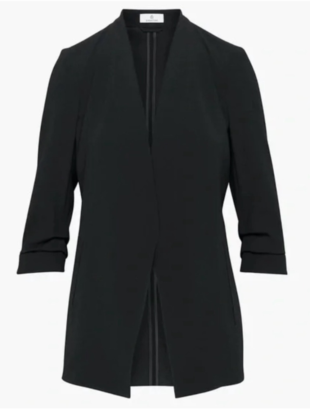 Babaton Black Collarless Open-Front Blazer